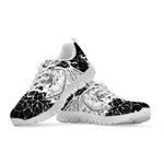 Black And White Demon Wicca Print White Sneakers