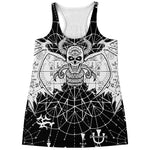 Black And White Demon Wicca Print Women's Racerback Tank Top