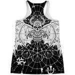 Black And White Demon Wicca Print Women's Racerback Tank Top