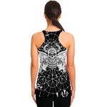 Black And White Demon Wicca Print Women's Racerback Tank Top