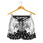 Black And White Demon Wicca Print Women's Shorts