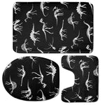 Black And White Dinosaur Fossil Print 3 Piece Bath Mat Set