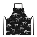 Black And White Dinosaur Fossil Print Apron
