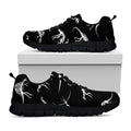 Black And White Dinosaur Fossil Print Black Running Shoes