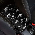Black And White Dinosaur Fossil Print Car Center Console Cover