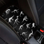 Black And White Dinosaur Fossil Print Car Center Console Cover