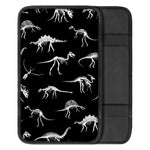 Black And White Dinosaur Fossil Print Car Center Console Cover