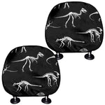 Black And White Dinosaur Fossil Print Car Headrest Covers