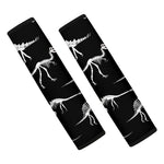 Black And White Dinosaur Fossil Print Car Seat Belt Covers