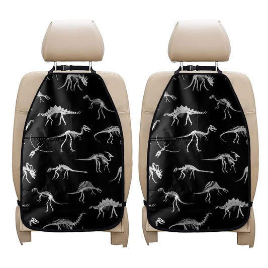 Black And White Dinosaur Fossil Print Car Seat Organizers
