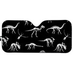 Black And White Dinosaur Fossil Print Car Sun Shade