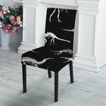 Black And White Dinosaur Fossil Print Dining Chair Slipcover