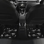 Black And White Dinosaur Fossil Print Front and Back Car Floor Mats