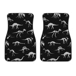 Black And White Dinosaur Fossil Print Front Car Floor Mats