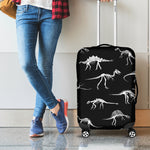 Black And White Dinosaur Fossil Print Luggage Cover