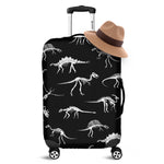 Black And White Dinosaur Fossil Print Luggage Cover