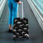 Black And White Dinosaur Fossil Print Luggage Cover