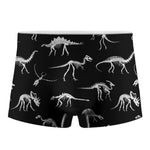 Black And White Dinosaur Fossil Print Men's Boxer Briefs