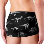 Black And White Dinosaur Fossil Print Men's Boxer Briefs