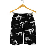 Black And White Dinosaur Fossil Print Men's Shorts