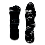 Black And White Dinosaur Fossil Print Muay Thai Shin Guard