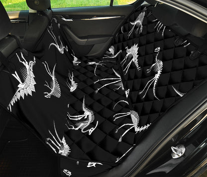 Black And White Dinosaur Fossil Print Pet Car Back Seat Cover