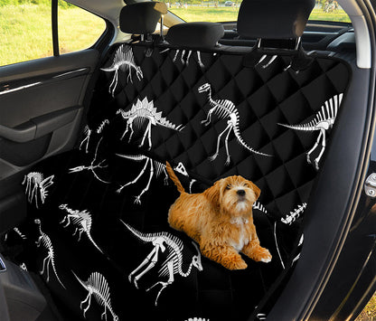 Black And White Dinosaur Fossil Print Pet Car Back Seat Cover