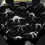 Black And White Dinosaur Fossil Print Pet Car Back Seat Cover