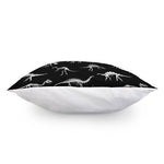 Black And White Dinosaur Fossil Print Pillow Cover