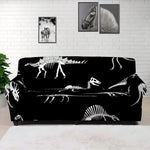 Black And White Dinosaur Fossil Print Sofa Cover