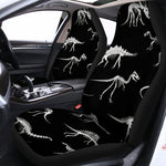 Black And White Dinosaur Fossil Print Universal Fit Car Seat Covers