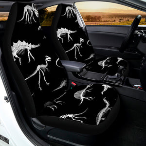 Black And White Dinosaur Fossil Print Universal Fit Car Seat Covers