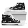 Black And White Dinosaur Fossil Print White High Top Shoes