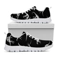 Black And White Dinosaur Fossil Print White Running Shoes