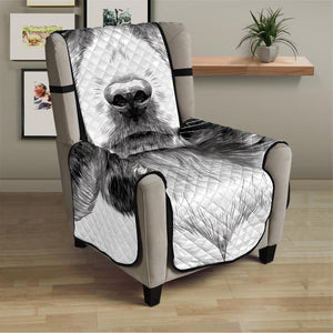 Black And White Drawing Beagle Print Armchair Protector