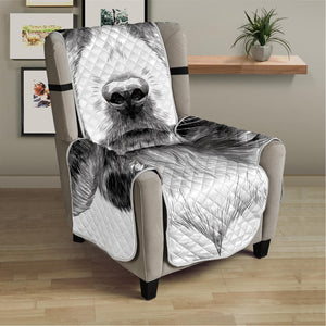 Black And White Drawing Beagle Print Armchair Protector