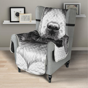 Black And White Drawing Beagle Print Armchair Protector