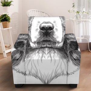 Black And White Drawing Beagle Print Armchair Slipcover