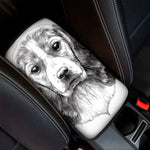 Black And White Drawing Beagle Print Car Center Console Cover