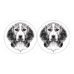 Black And White Drawing Beagle Print Car Coasters