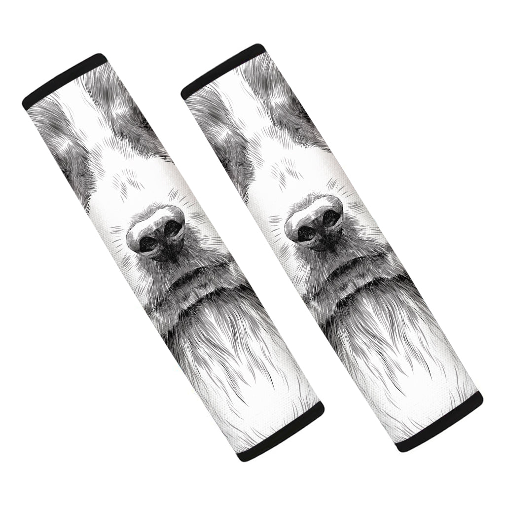 Black And White Drawing Beagle Print Car Seat Belt Covers