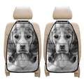 Black And White Drawing Beagle Print Car Seat Organizers