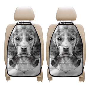 Black And White Drawing Beagle Print Car Seat Organizers