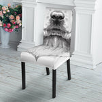 Black And White Drawing Beagle Print Dining Chair Slipcover