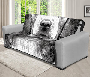 Black And White Drawing Beagle Print Futon Protector