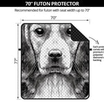 Black And White Drawing Beagle Print Futon Protector