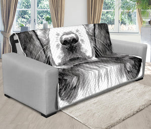 Black And White Drawing Beagle Print Futon Protector