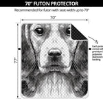 Black And White Drawing Beagle Print Futon Protector