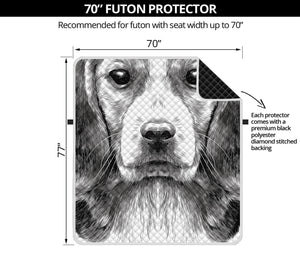 Black And White Drawing Beagle Print Futon Protector