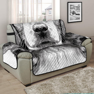 Black And White Drawing Beagle Print Half Sofa Protector